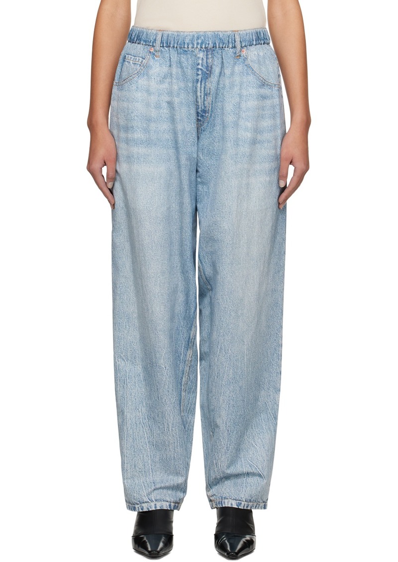 Alexander Wang Blue Printed Denim Track Pants