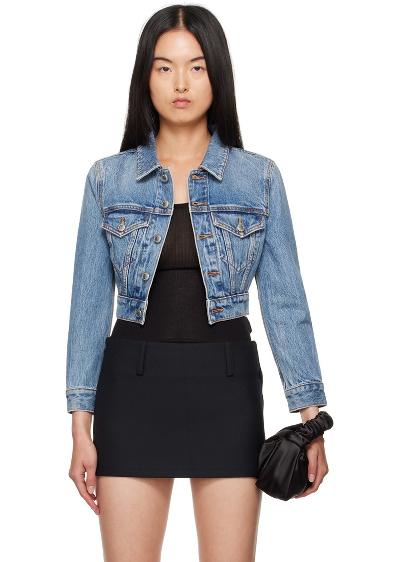 Alexander Wang Blue Shrunken Denim Jacket