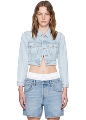 Alexander Wang Blue Shrunken Denim Jacket