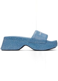 Alexander Wang Blue Trompe L'ail Denim Goatskin Float Heeled Sandals