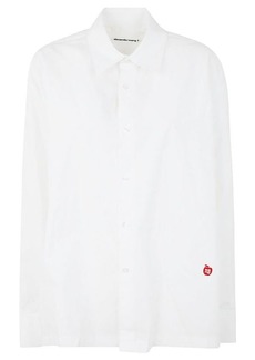 ALEXANDER WANG BUTTON UP LONG SLEEVE SHIRT WITH APPLE PATCH LOGO CLOTHING