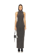 Alexander Wang Cowl Neck Racer Back Fitted Long Dress