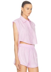 Alexander Wang Cropped Sleeveless Button Down Top