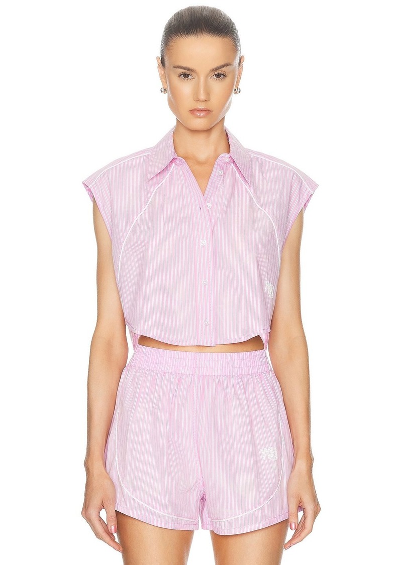 Alexander Wang Cropped Sleeveless Button Down Top