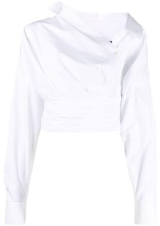 ALEXANDER WANG CROPPED WRAPPED FRONT SHIRT CLOTHING