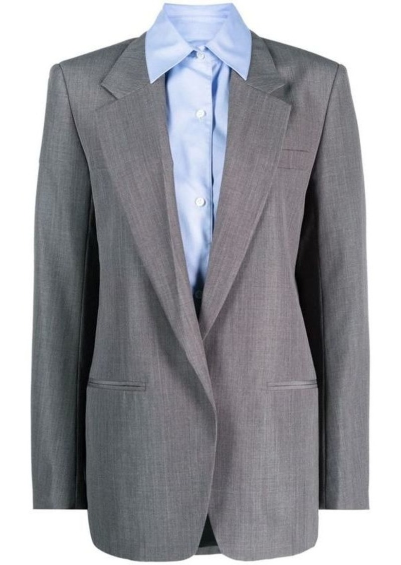 ALEXANDER WANG DRAPEY OVERSIZED BLAZER WITH COLLARED SHIRT COMBO CLOTHING