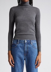 Alexander Wang Embossed Logo Wool Turtleneck Sweater