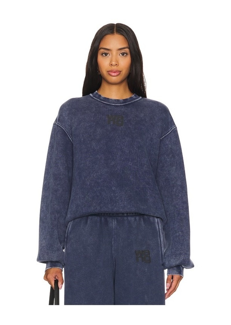 Alexander Wang Essential Terry Crew Sweatshirt W/ Puff Paint Logo