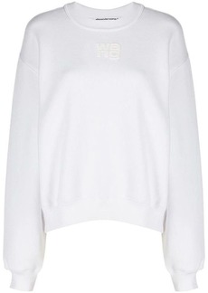 ALEXANDER WANG ESSENTIAL TERRY CREW SWEATSHIRT WITH PUFF PAINT LOGO CLOTHING