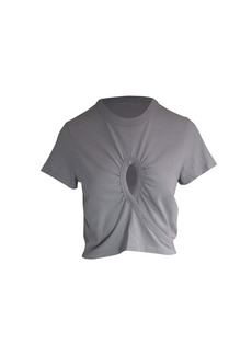 Alexander Wang Front Cut-Out T-Shirt in Grey Cotton