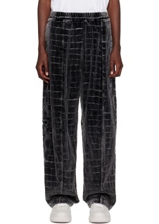 Alexander Wang Gray Crocodile Jacquard Track Pants