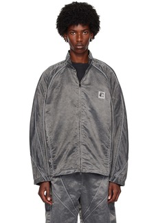 Alexander Wang Gray Oversized Piped Track Jacket