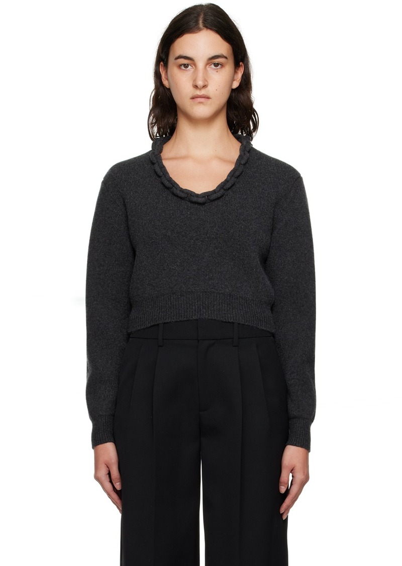 Alexander Wang Gray Scoop Neck Sweater