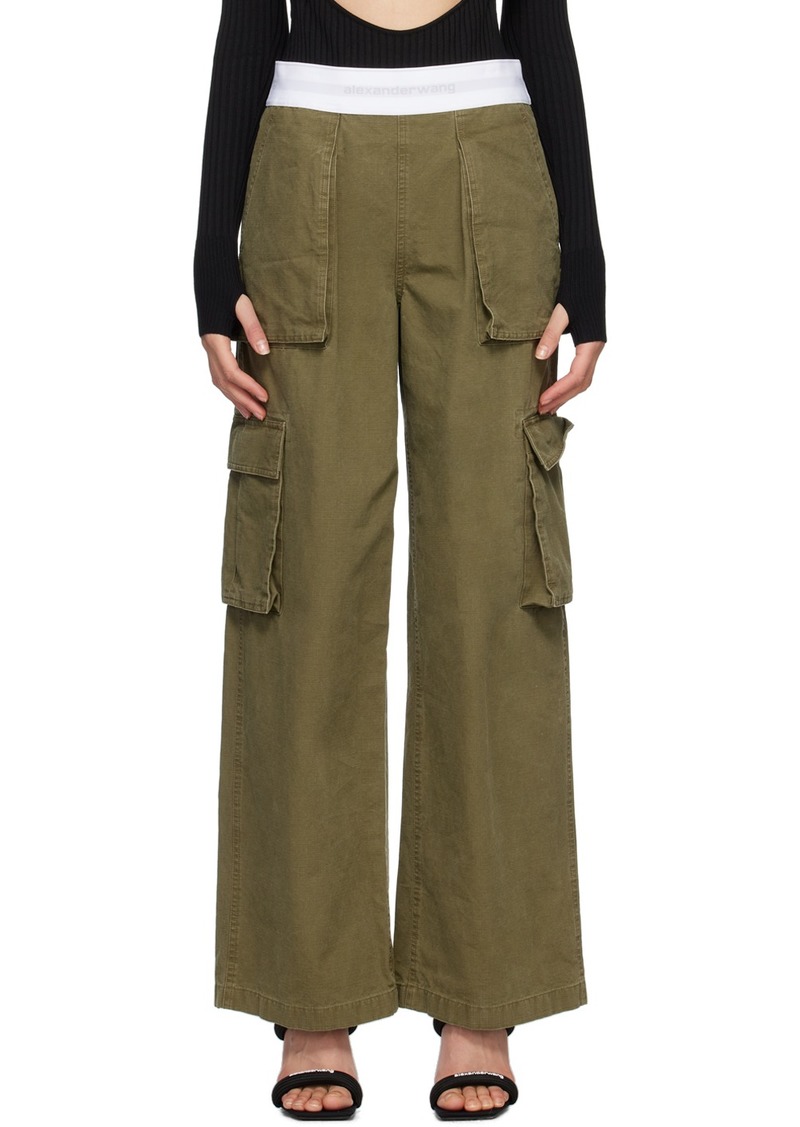 Alexander Wang Khaki Rave Cargo Trousers