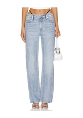 Alexander Wang Mid Rise Relaxed Jean Prestyle Diamante Charm