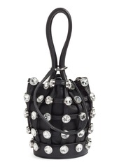 Alexander Wang Mini Roxy Crystal Studded Nappa Leather Bucket Bag - Black