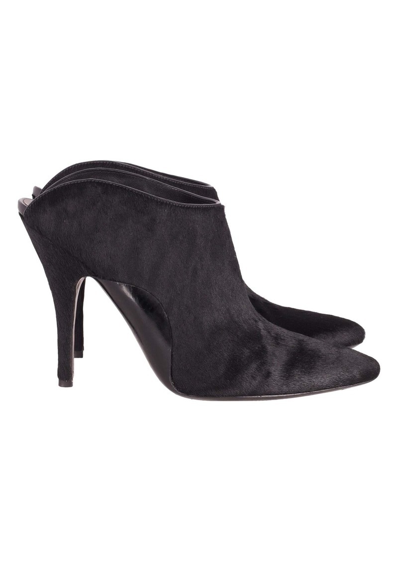 Alexander Wang Miranda Pony Mules in Black Wool