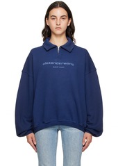 Alexander Wang Navy Half-Zip Sweatshirt