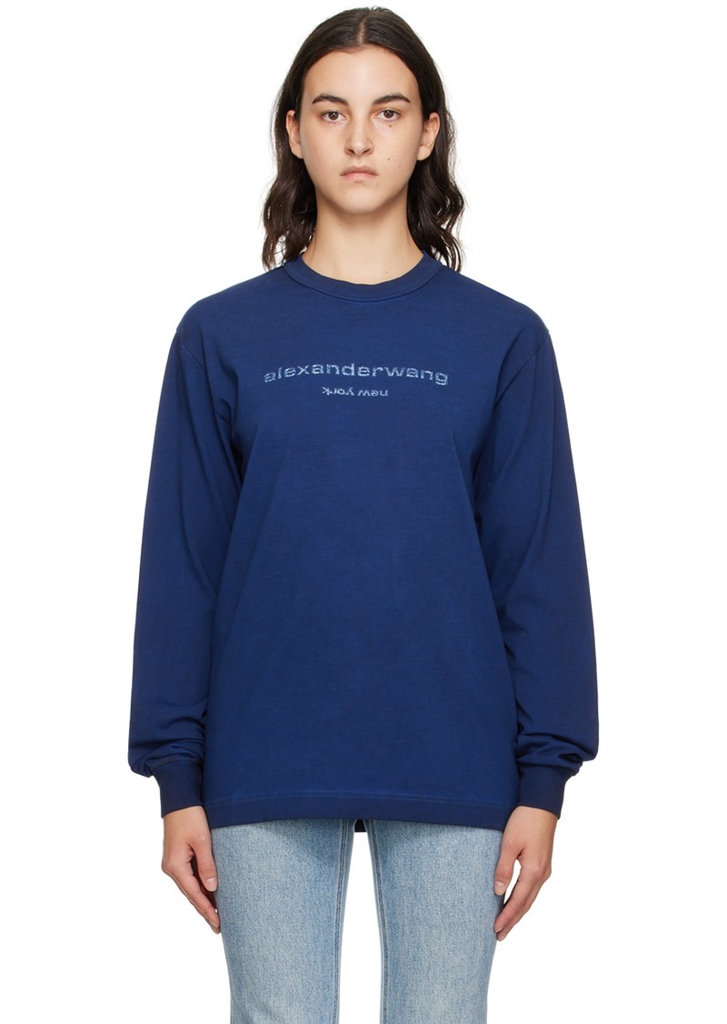 Alexander Wang Navy Printed Long Sleeve T-Shirt