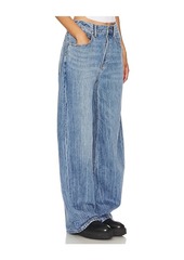 Alexander Wang Oversized Rounded Low Rise Jean Creased Wash