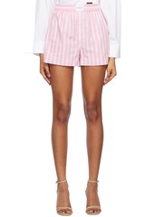 Alexander Wang Pink & White Striped Shorts