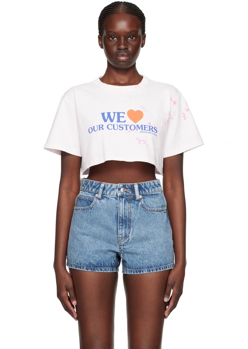 Alexander Wang Pink 'We Love Our Customers' T-Shirt