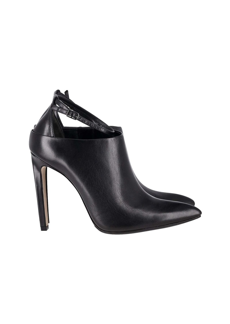 Alexander Wang Pointed-toe Ankle Strap Booties in Black Leather