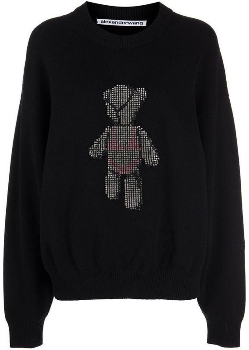 ALEXANDER WANG PULLOVER WITH CRYSTAL CLOTHING