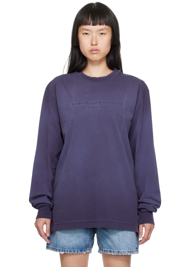 Alexander Wang Purple Embossed Long Sleeve T-Shirt