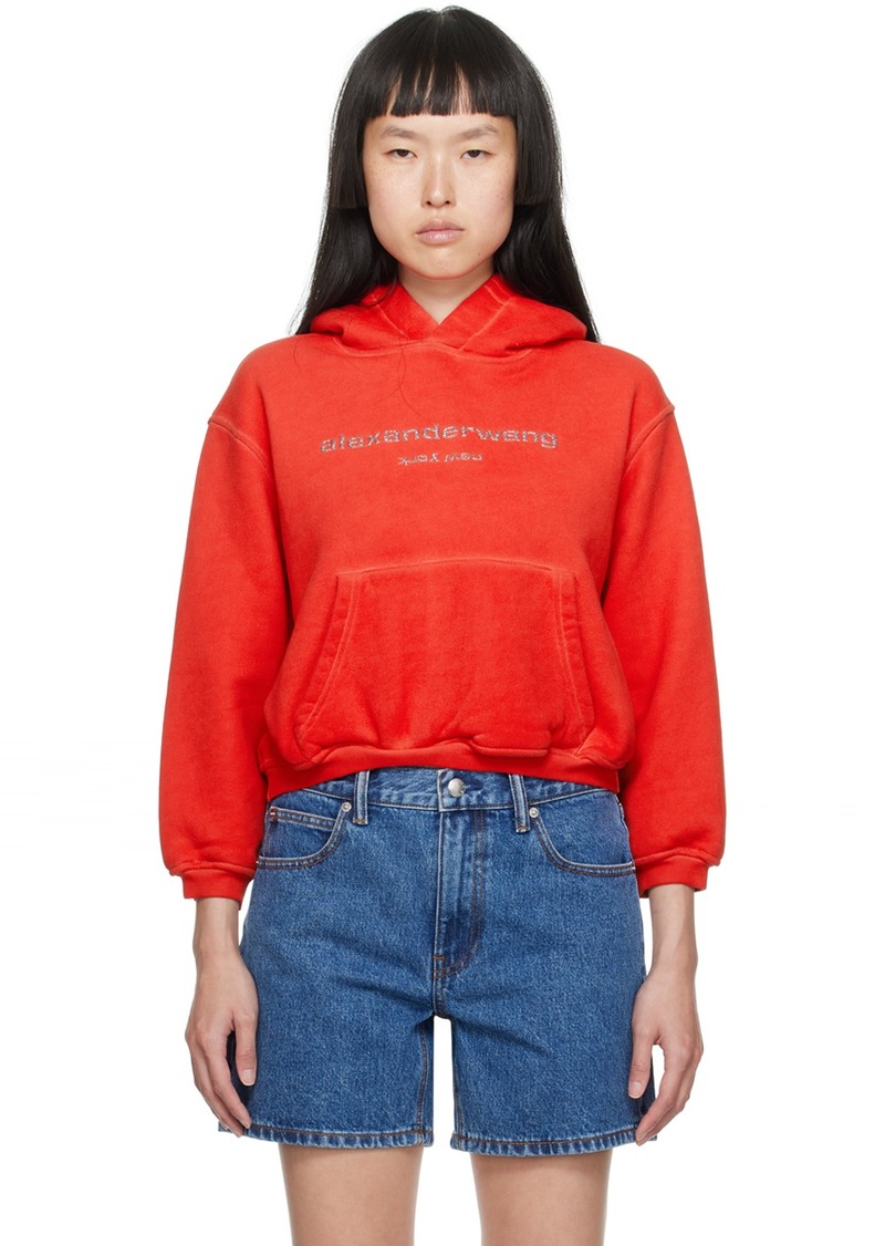 Alexander Wang Red Glitter Hoodie