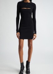 Alexander Wang Rib Body-Con Minidress with Rib Crop Cardigan