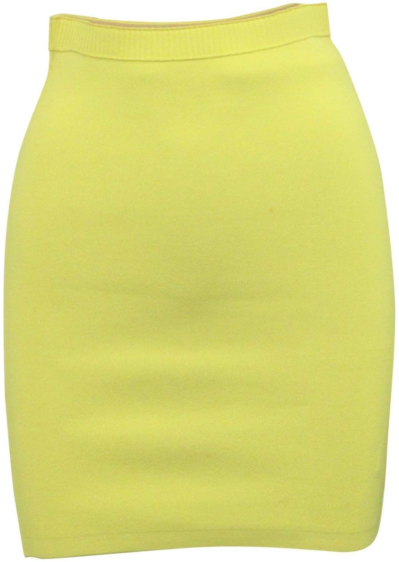 Alexander Wang Rib Knit Mini Pencil Skirt in Yellow Polyester