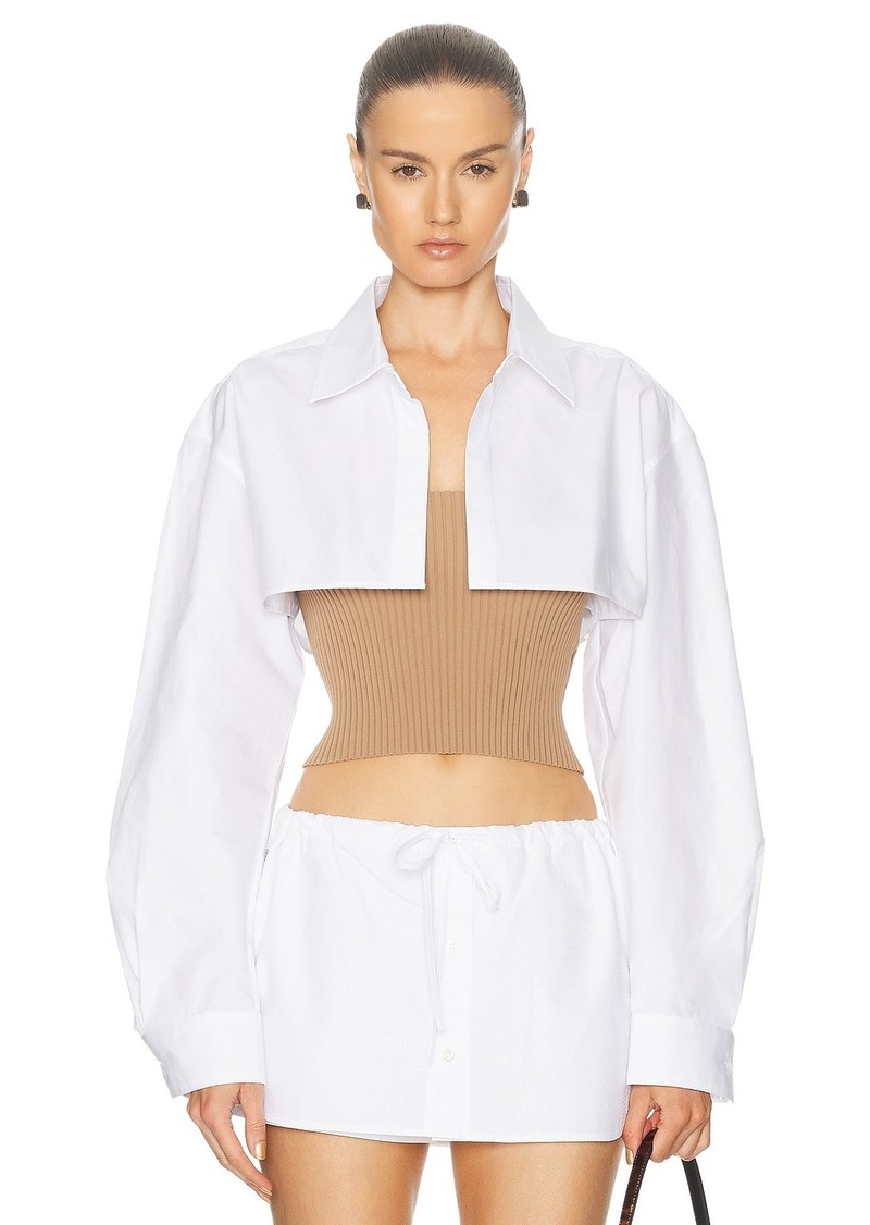 Alexander Wang Ribbed Cami With Cropped Button Up Top