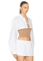 Alexander Wang Ribbed Cami With Cropped Button Up Top