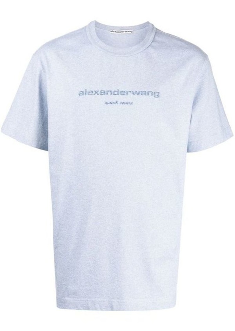 ALEXANDER WANG SHORT SLEEVE T-SHIRT WITH GLITTER CLOTHING