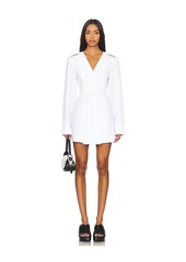 Alexander Wang Slit Tailored Shirt Dress With Waist Tie