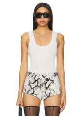 Alexander Wang Tank Top With Embossed Logo Washed Smoked White