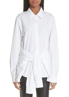 Alexander Wang Tie Waist Cotton Poplin Shirt