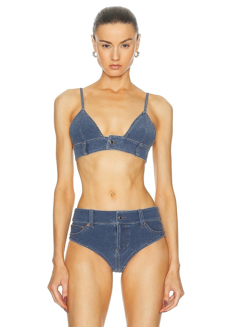 Alexander Wang Trompe Loeil Denim Bra Top