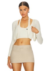 Alexander Wang Twinset Halter Long Sleeve Cardigan