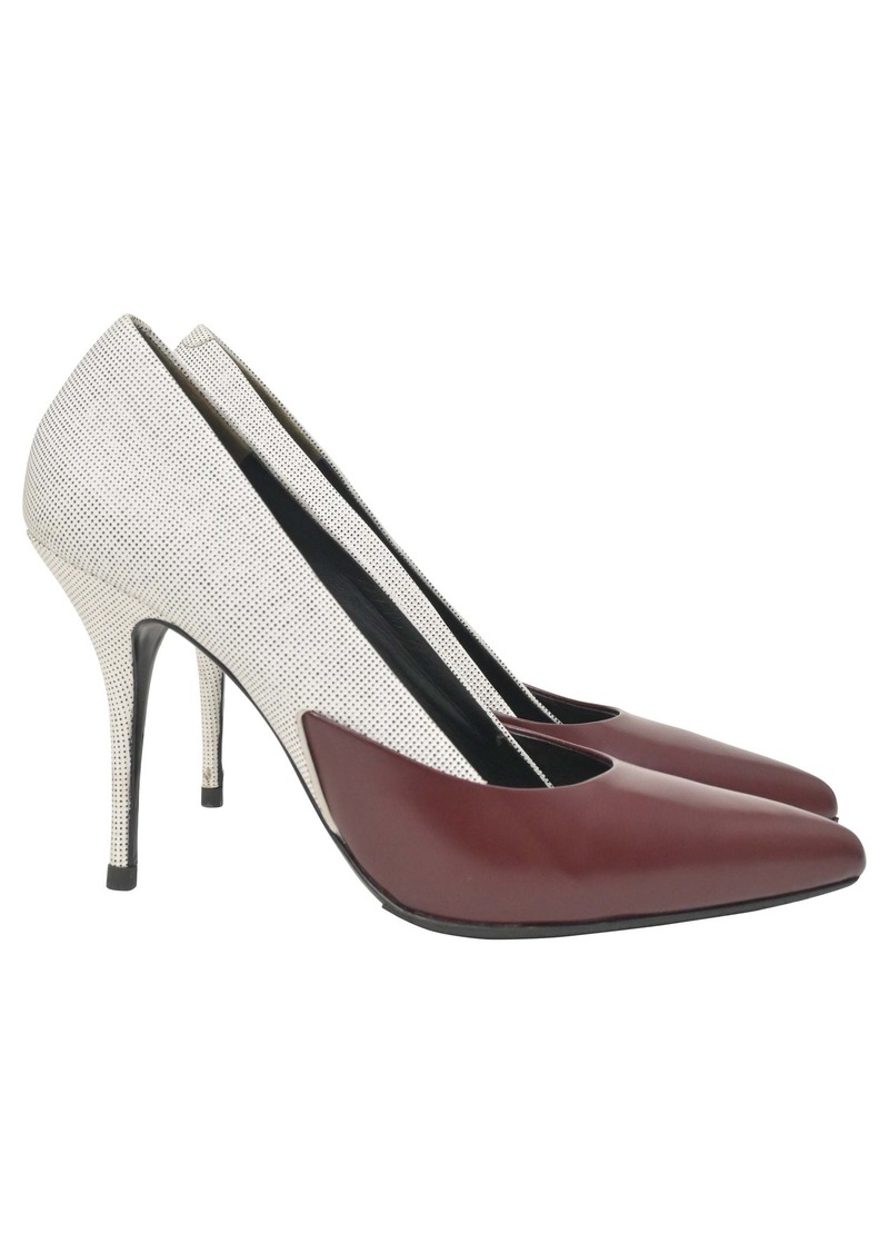 Alexander Wang Two-Tone High Heel Pumps in Cream and Burgundy Leather