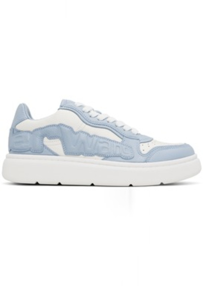 Alexander Wang White & Blue Puff Pebble Leather Sneakers