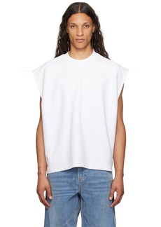 Alexander Wang White Puffed Logo Muscle Tank Top