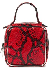Alexander Wang Woman Halo Square Snake-effect Leather Tote Red