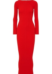 Alexander Wang Woman Zip-detailed Ribbed-knit Maxi Dress Red