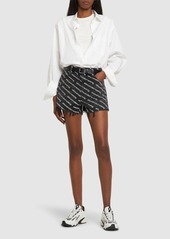 Alexander Wang Bite Logo Cotton Denim Shorts