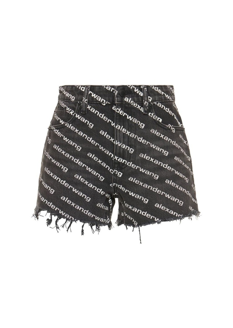 Alexander Wang Bite Logo Cotton Denim Shorts