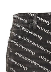 Alexander Wang Bite Logo Cotton Denim Shorts