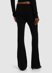 Alexander Wang Boot Leg Wool Blend Pants W/ Logo Chain