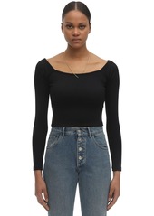 Alexander Wang Chain & Off-the-shoulder Knit Nylon Top